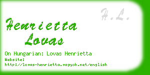 henrietta lovas business card